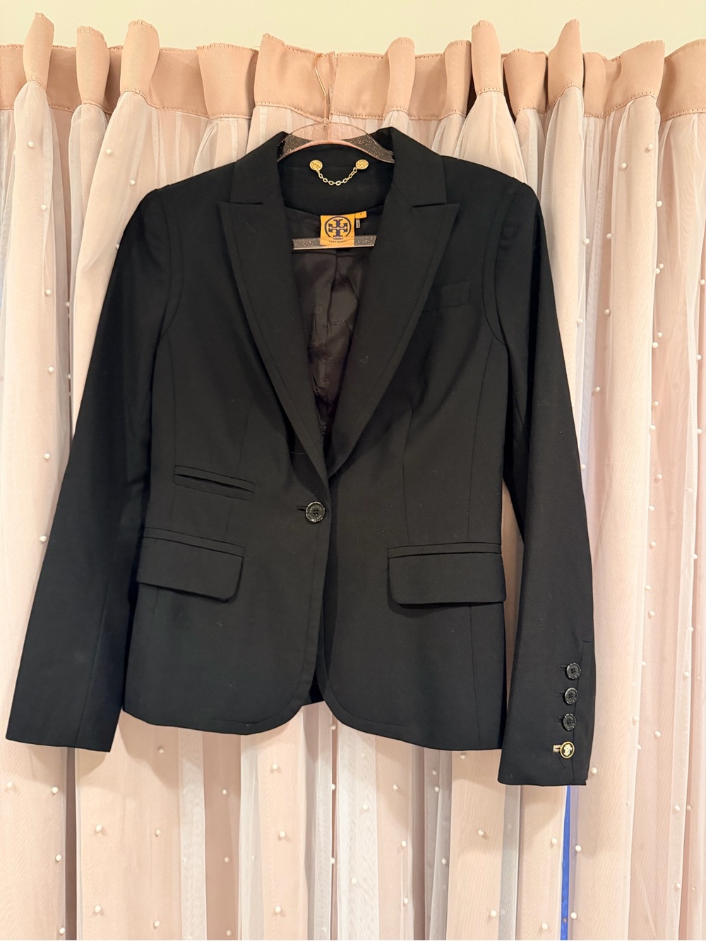 Tory Burch Classic Black Women's Single-Button Blazer